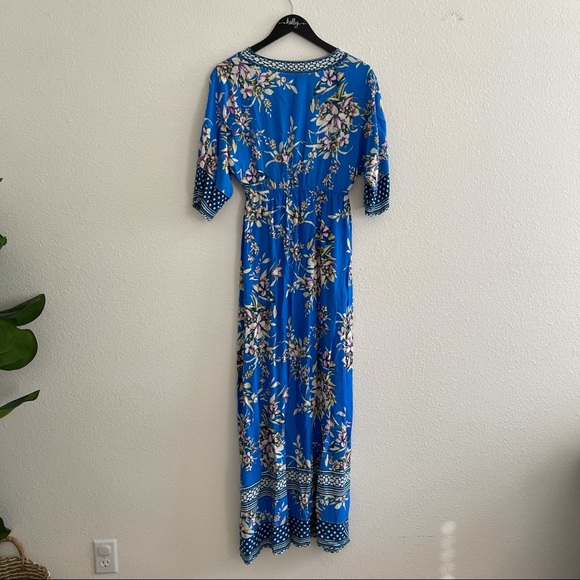 Flying Tomato Blue Floral Maxi Dress Sz S NWT - Picture 6 of 6